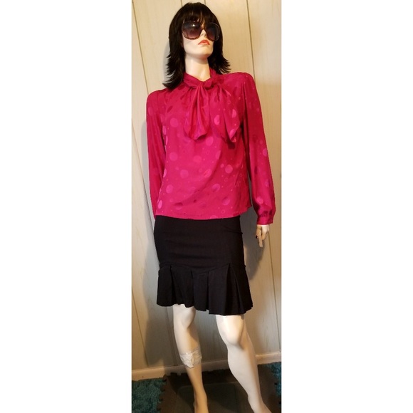 Vintage 80s Secretary Bubble Print TIENECK Blouse NWT - Picture 6 of 6